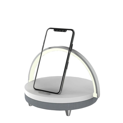 3-in-1 Wireless Charger, Bluetooth Speaker & Wooden Table Lamp 🌟